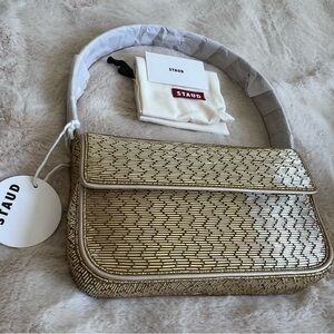 STAUD ✨GOLD✨TOMMY BEADED BAG
